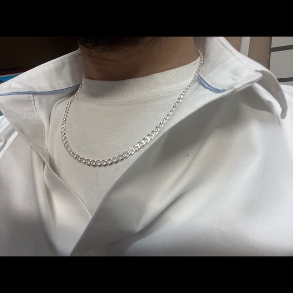 925 sterling silver chain 5mm 20” mens womens unisex - Picture 4 of 8